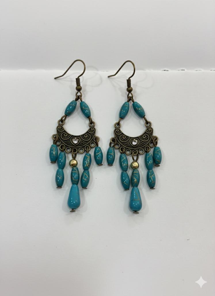 Exquisite Turquoise Dangle Earrings