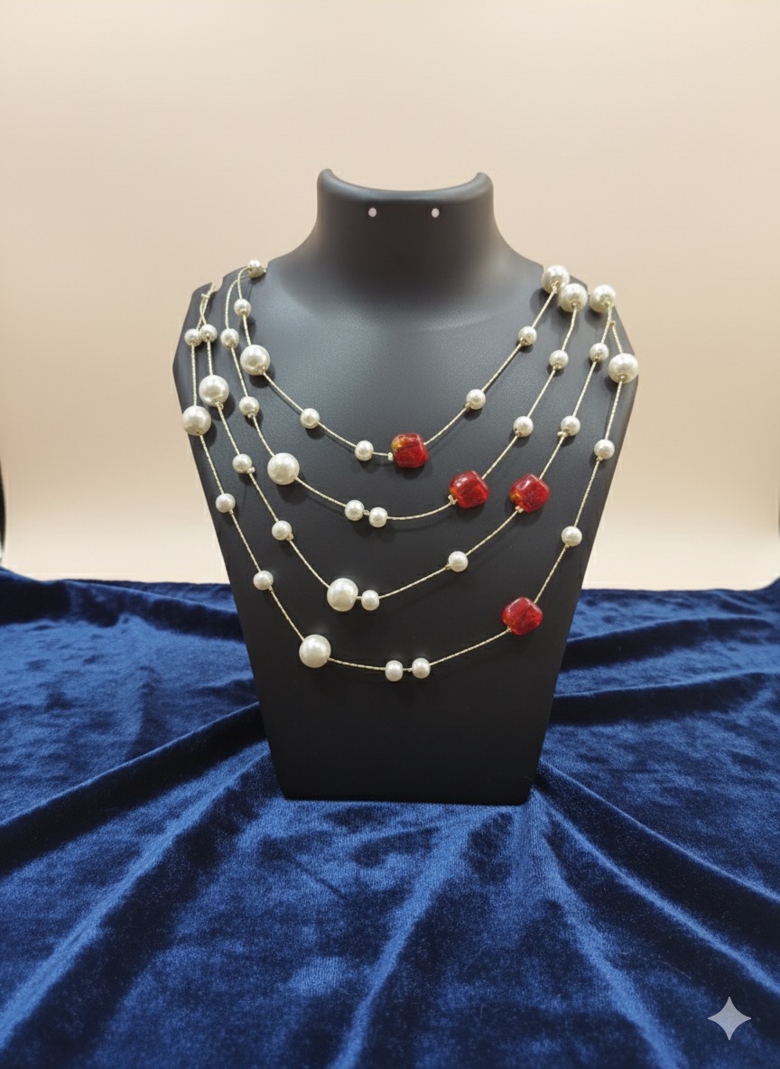 The Scarlet Grace long Pearl chain
